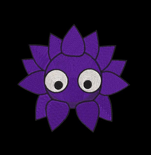 Cute Purple Monster Embroidery Design image 1