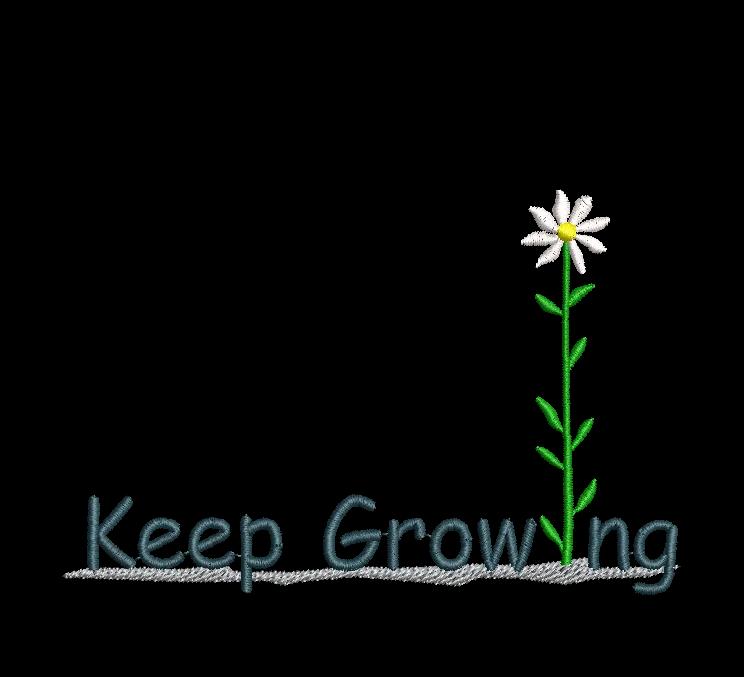 Keep Growing Daisy Flower Embroidery Design image 1