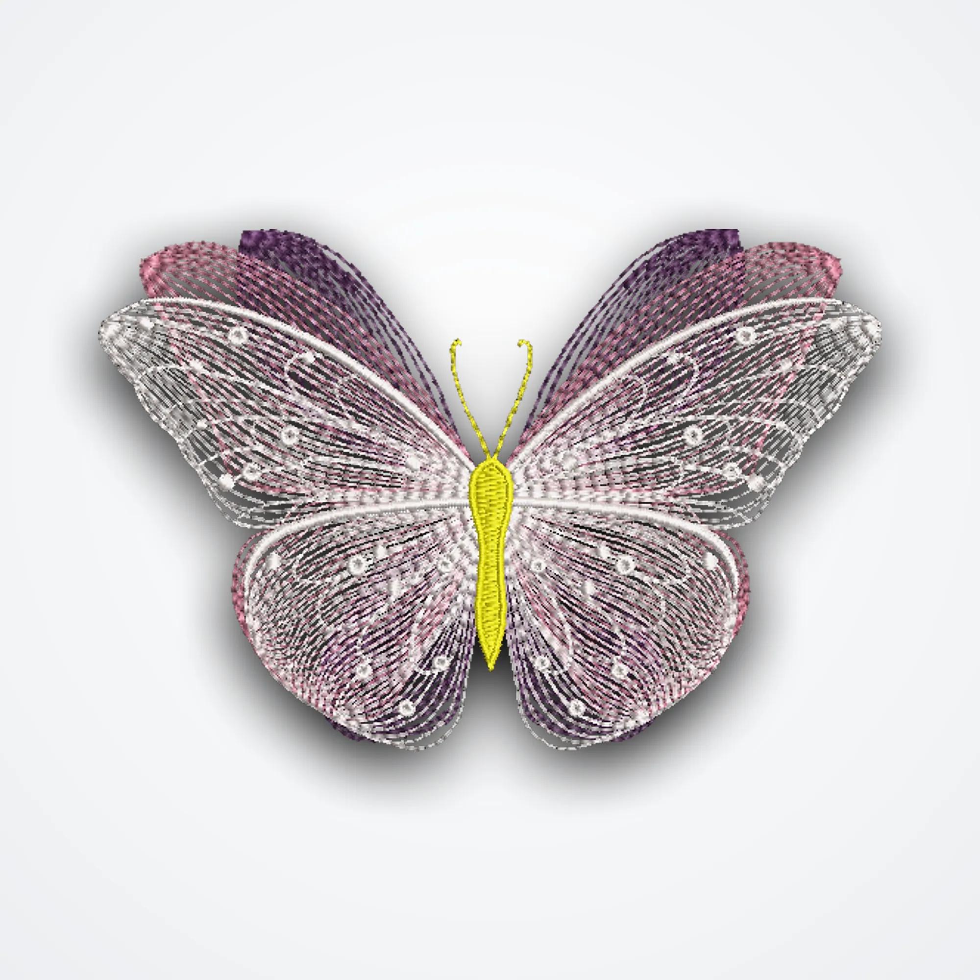 Delicate Butterfly Sketch Embroidery Design image 1