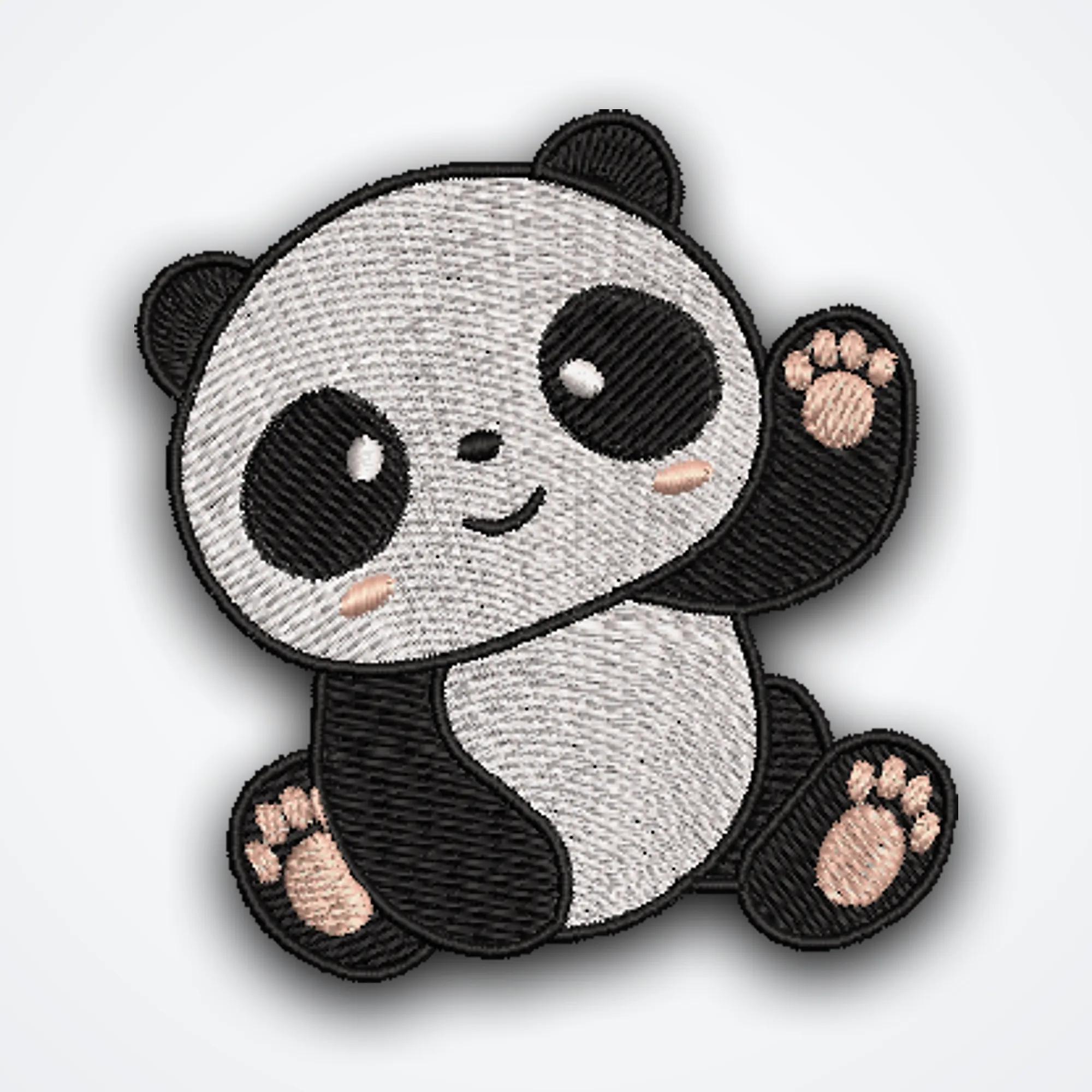 Cute Panda Cartoon Machine Embroidery Design image 1