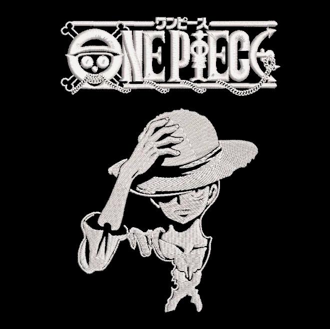 One Piece Anime Luffy Straw Hat Embroidery Design image 1