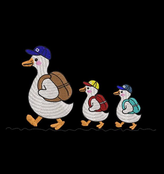 Adventure Duck Family Embroidery Design image 1