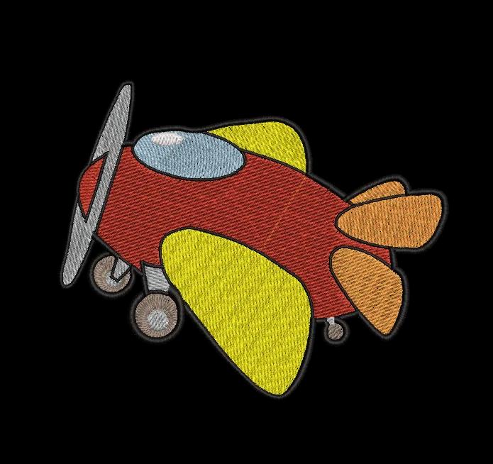 Biplane Airplane Machine Embroidery Design image 1