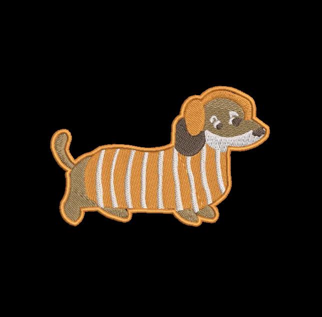 Cute Dachshund Dog Sweater Embroidery Design image 1