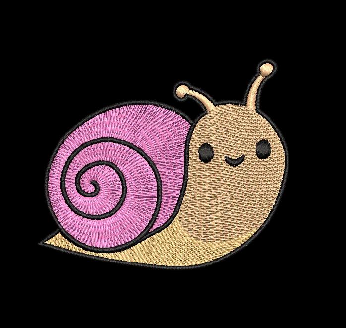 Cute Snail Machine Embroidery Design - Adorable Cartoon Snail image 1