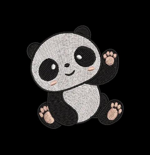 Cute Panda Cartoon Machine Embroidery Design