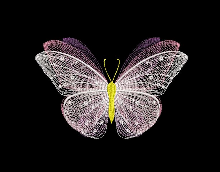 Delicate Butterfly Sketch Embroidery Design