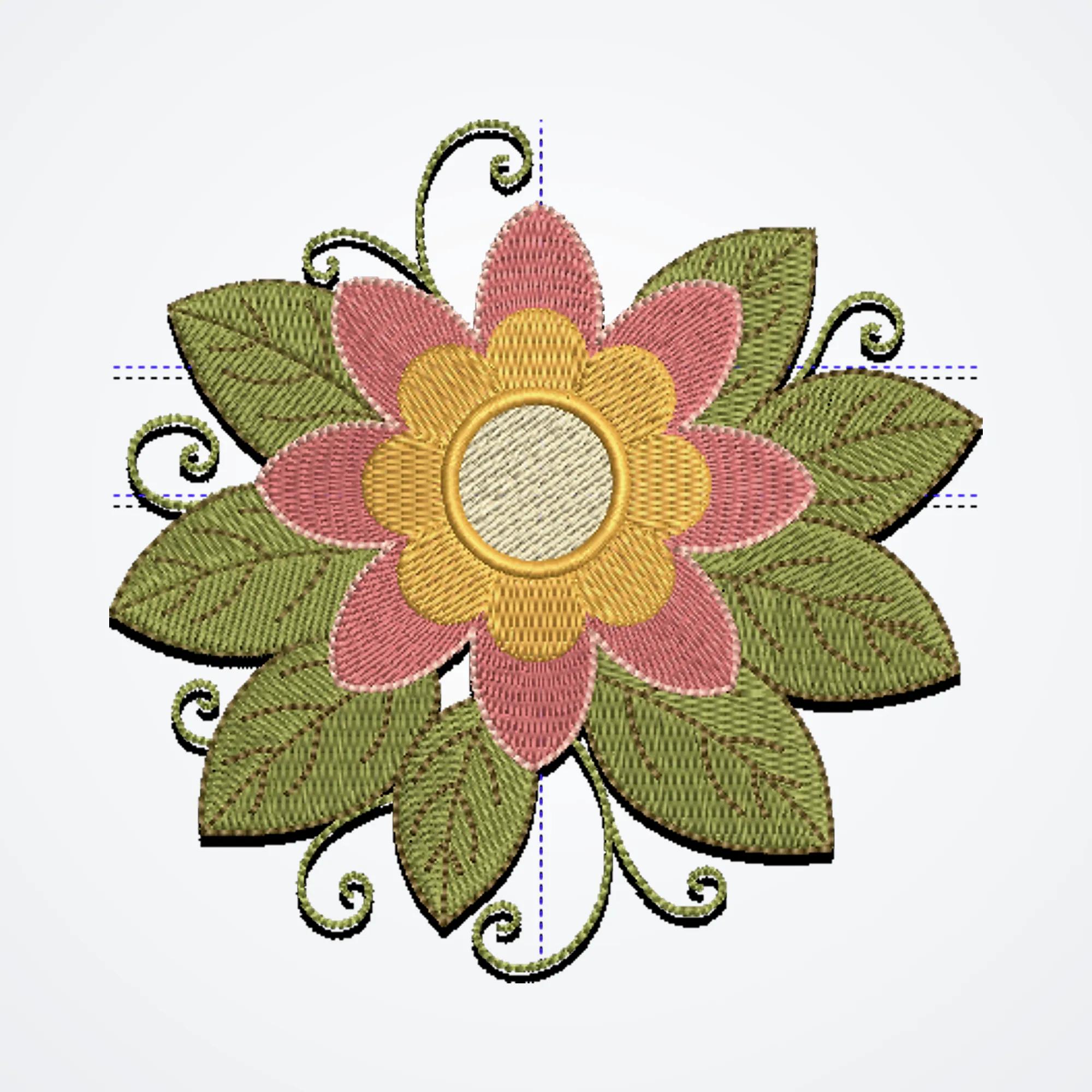 Charming Floral Bloom Embroidery Design