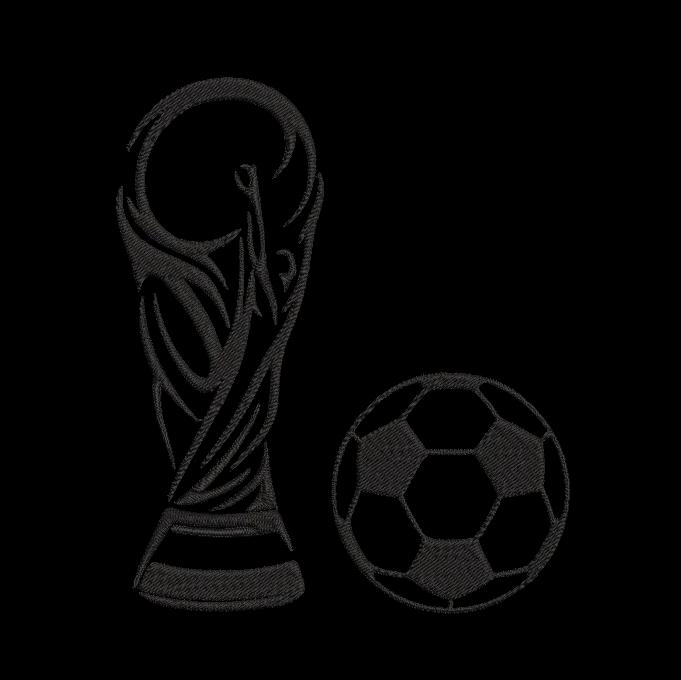 Soccer World Cup Trophy & Ball Embroidery Design