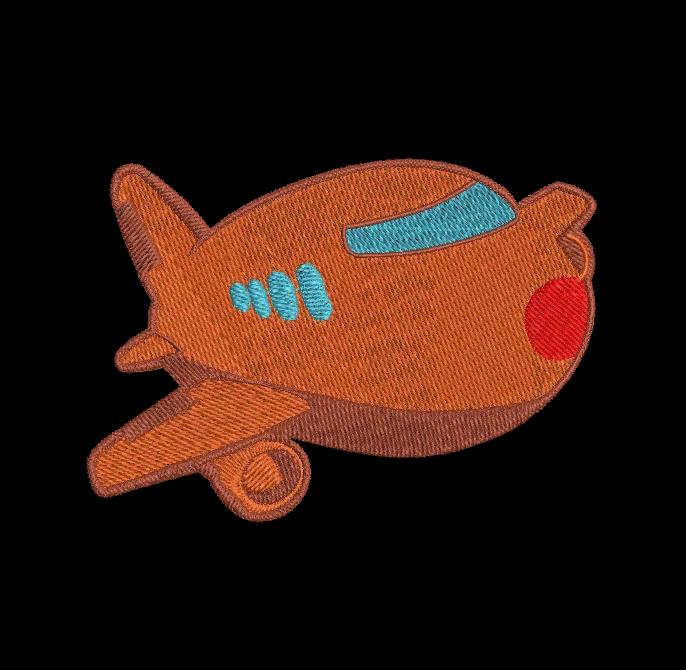 Cute Cartoon Airplane Machine Embroidery Design